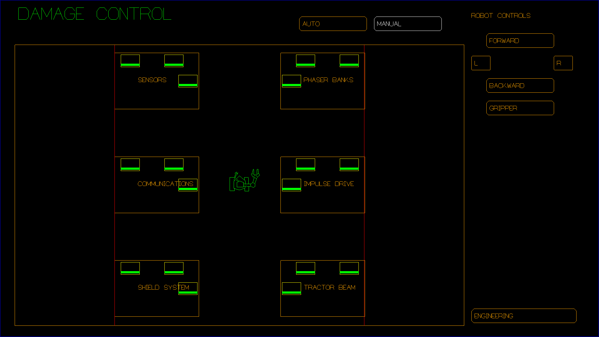 The damage control screen